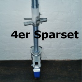 ASC Gerüstrad 200 mm mit Stahlspindel, 4er-Sparset